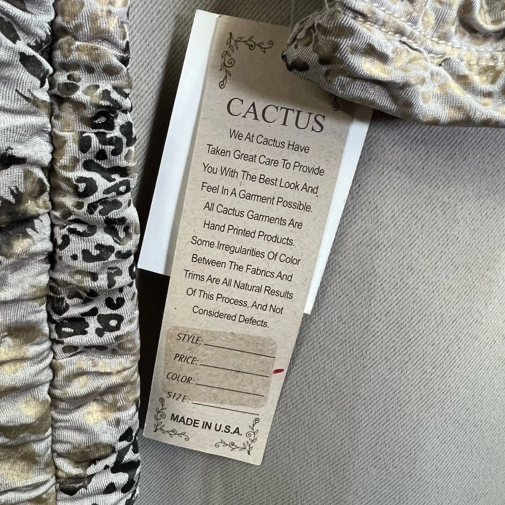 NWT Cactus Animal Print Long Sleeve Top Size M